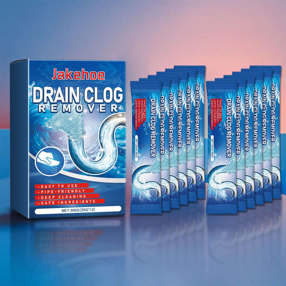 Jakehoe Cleaner Powder 12pcs Kitchen Grease Toilet Cleaning Drain Blockage Dissolver S260202