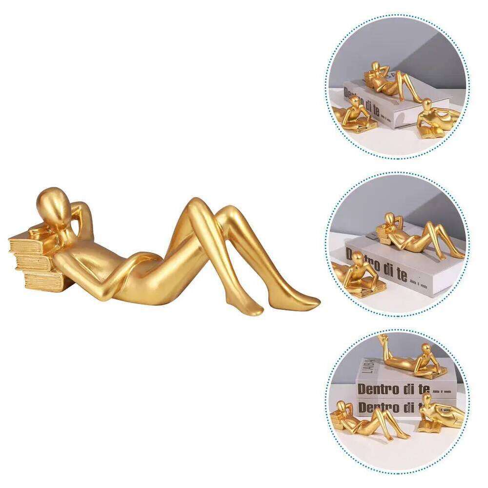 1pc Abstract Reader Sculpture Resin Modern Home Decor For Living Room Office Shelf Countertop Desktop Decoration Statue Ornament Y260202