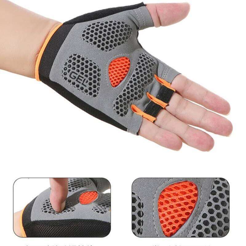 Outdoor Cycling Slip Sweat Men Women Half Finger Breathable Anti Shock Sports Gloves XJ260202