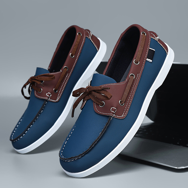 Personalized Summer Mens New Lace-up British Style Versatile Loafers Breathable Casual Office Commuting Slip-on Shoes