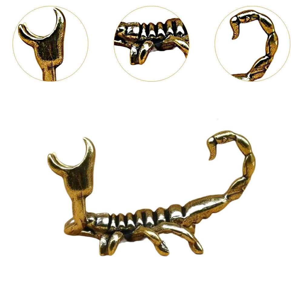 Pen Holder Miniature Forward Curved Tail Home Decor Gift Desktop Accessories Desk Modern Office Brass Scorpion Figurine Y260202