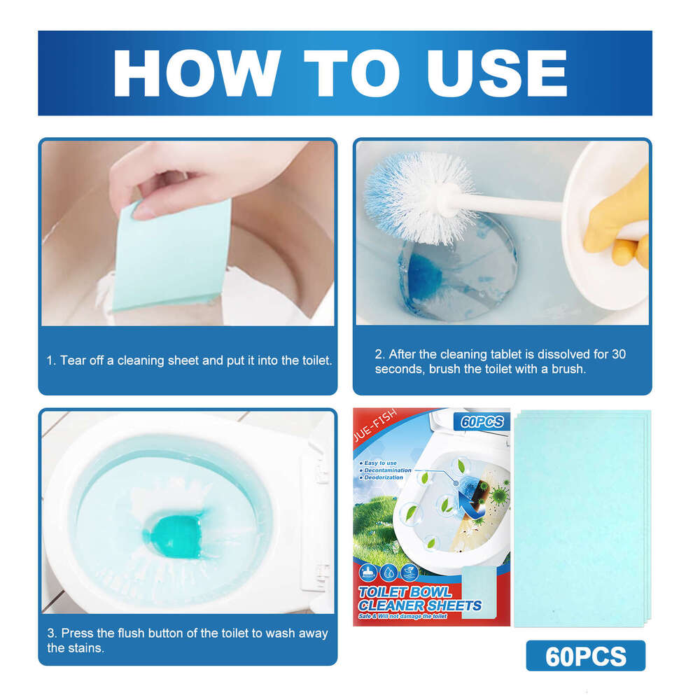 Jue-Fish Deodorizer Descaler Urine Stain Toilet Drain Cleaner Tablets S260202
