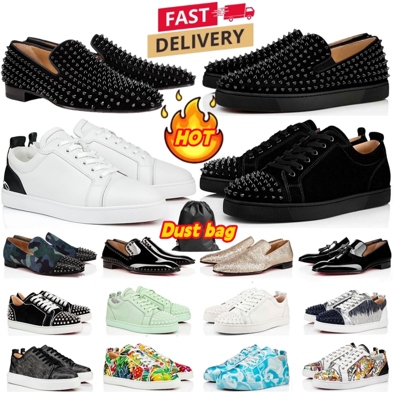 Luxury Dress Shoes Red bottom shoes Mens business leather shoes Suitable for pairing with suits Men Women Fashion Spikes classic Office Top Quality Trainers