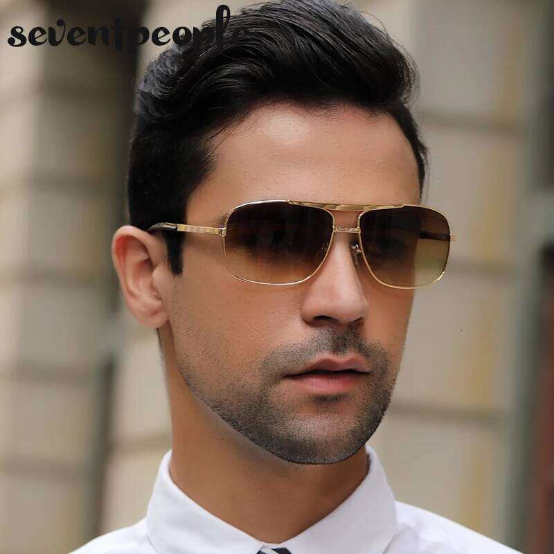 Vintage Square Sunglasses Men Luxury Brand Designer Metal Frames Sun Glasses for Male Fashion Rectangular Sunglass Gafas De Sol H260202