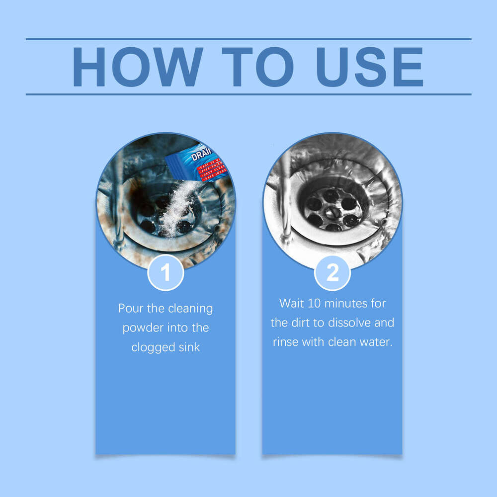 jakehoe Cleaner Powder for Kitchen and Bathroom Drain Cleaning, Stain Removal, Long-lasting Fragrance S260202