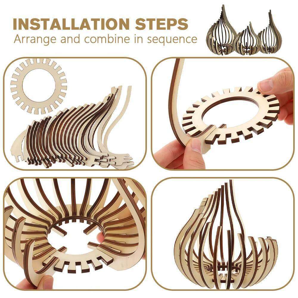 Handmade Wooden Candle Holder Lotus-Shaped Candlestick DIY Assembly Craft for Home, Wedding, and Party Table Decor Y260131