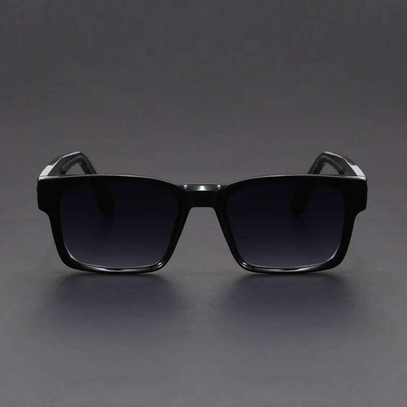 Fashionable Retro Square Black and Leopard Print Full Frame Anti-Uv Sunglasses for Men Japanese Simple Literary Style Shades H260202