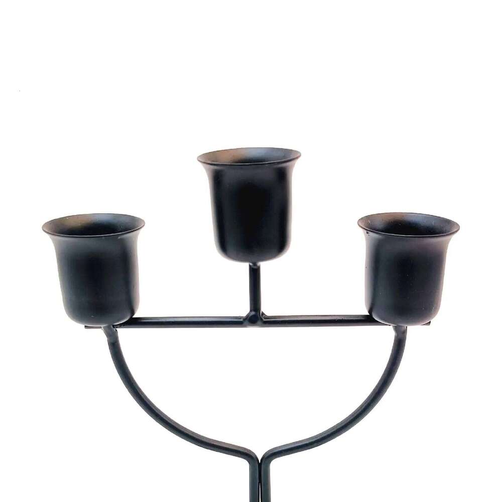 3 Arms Candle Holder Iron Modern Creative Candleholder Centerpiece for Party Living Room Holiday Dining Table Decoration Y260131