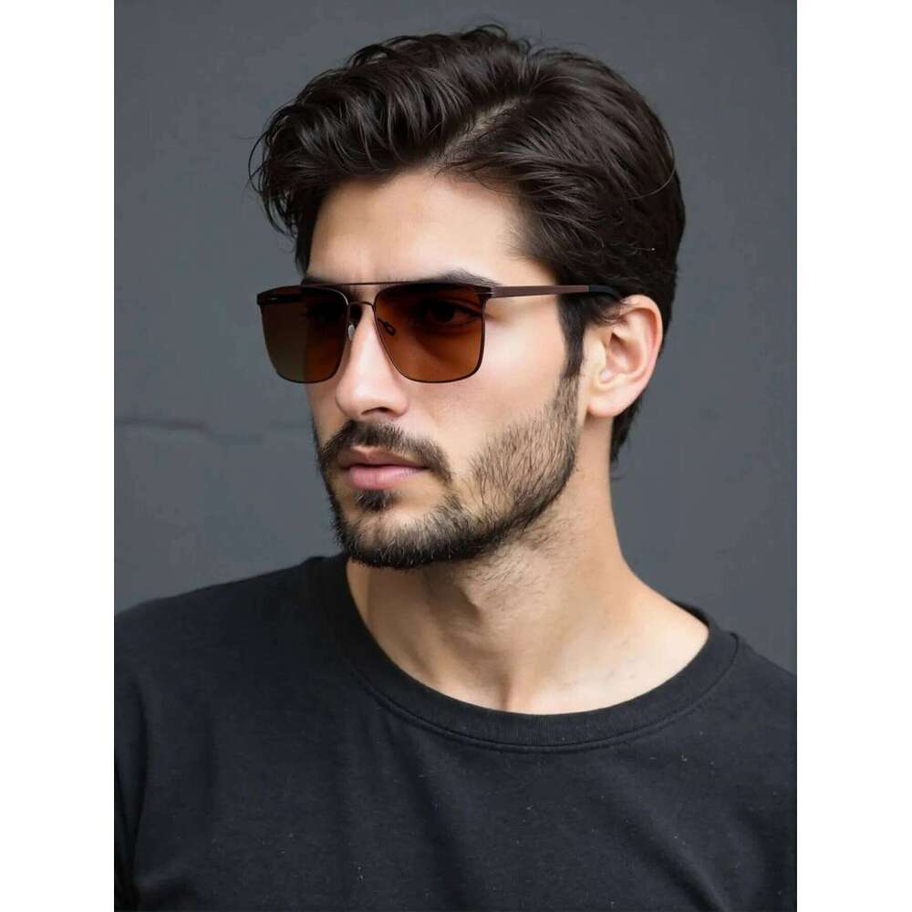 New Trendy Sunglasses Stylish Rectangular Frames And Metal Construction Suitable For Men With UV400 Lenses 5135 H260202