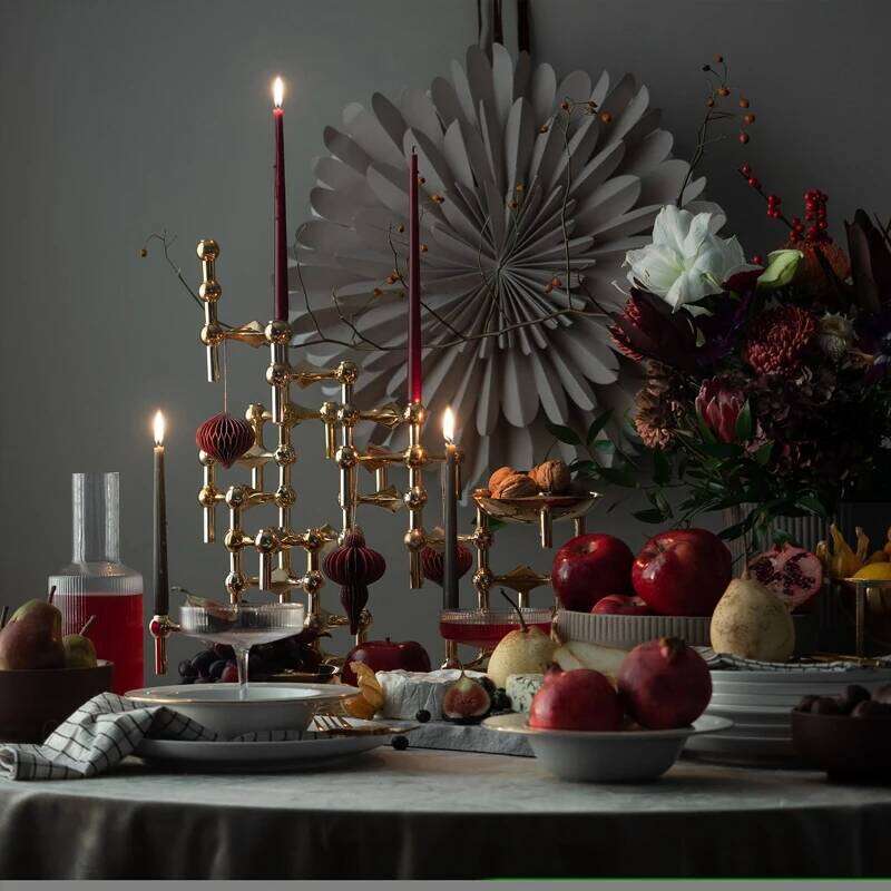 Gold molecular structure metal living room ornaments gifts home decor candlestick Y260131