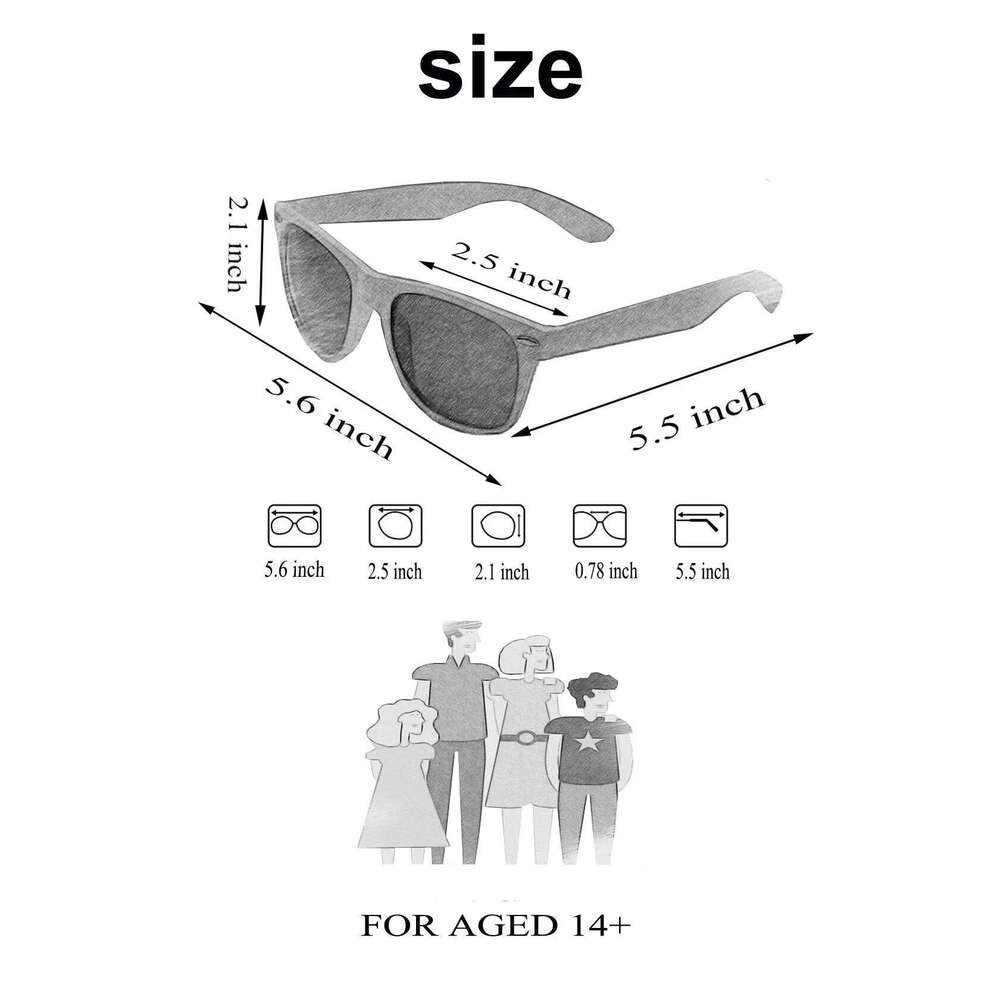 Lovatfirs Pack Sunglasses for Party Women Men Kids 6 Multicolor UV Protection Black White Hotpink Green Red H260202