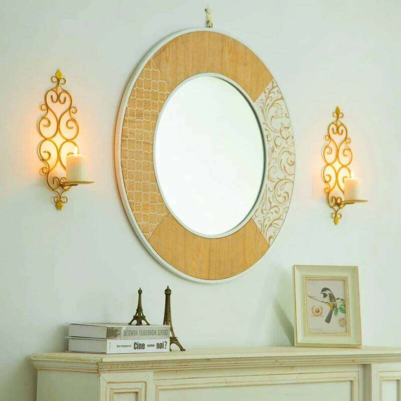 Iron Mounted Candle Holder Metal Wall Hanging for Wedding Hotel Living Room Gold Retro Sconce Candlestick Home Decor Y260131