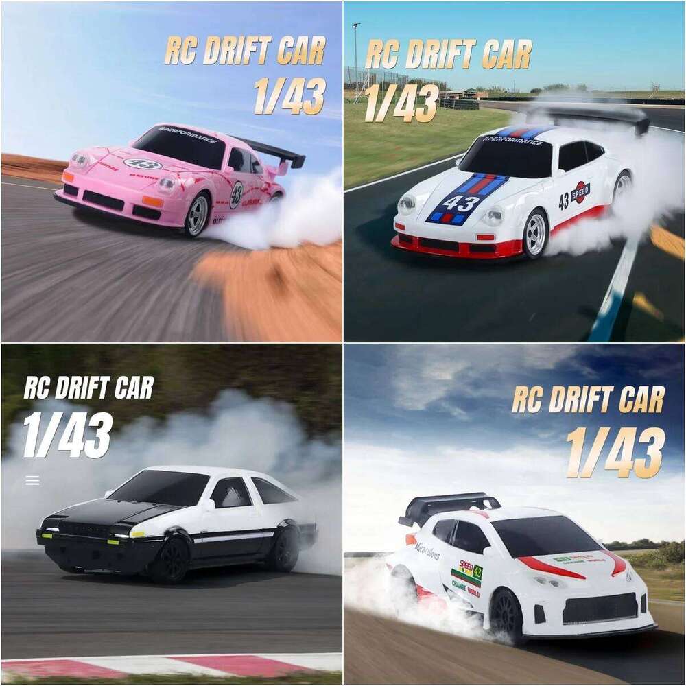 US Stock RC Drift Car 1/43 RTR Race 4WD Gyro Four-wheel Drive Radio Control High Speed 2.4G Racing Drifting Cars Toy Model Y260131