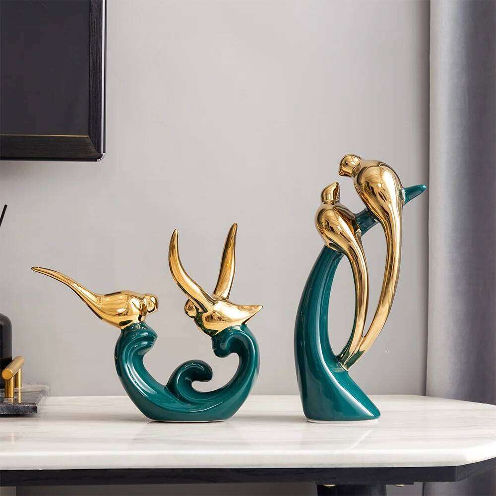 Bedroom Accessories Abstract Ceramic Sculpture Home Bird Statue For Decoration Living Room Office Desk Decor Y260202