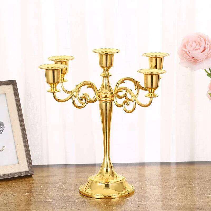 Metal Candelabra Ornament Elegant Candle Stick Wedding Christmas Party Home Dining Table Decoration Gold/Silver Y260131