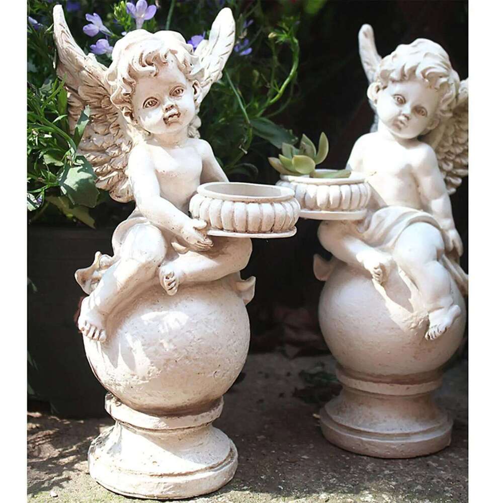 Angel Statue Tea Light Cherub Sculpture Without Candle Tealight Holder for Condolence Love Bereavement Gift Y260131