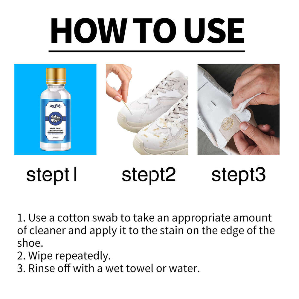Jue-Fish Cleaner White Cleaning Whitening Stain Brightening Shoe Edge Yellowing Removal S260202