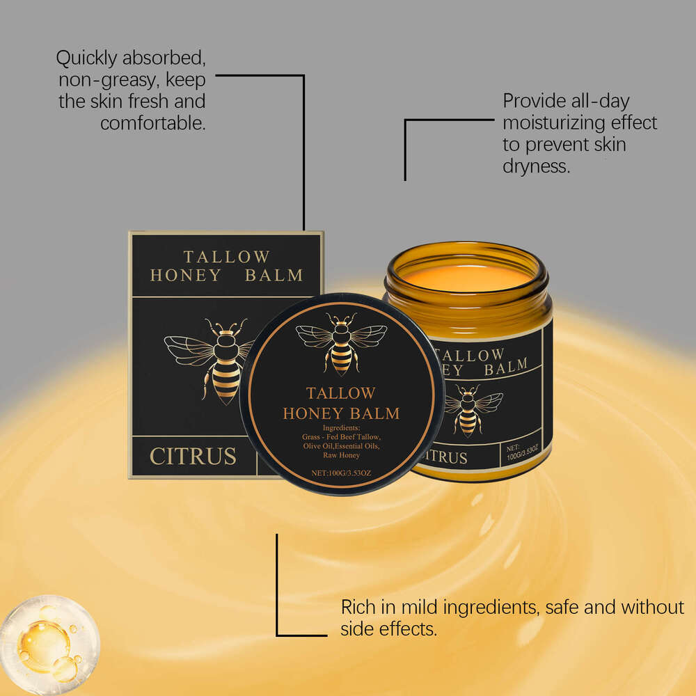 AMZ Honey Beef Fat Nourishing Facial Daily Gentle Care Skin Hydrating Citrus Flavor Moisturizing Cream S260131