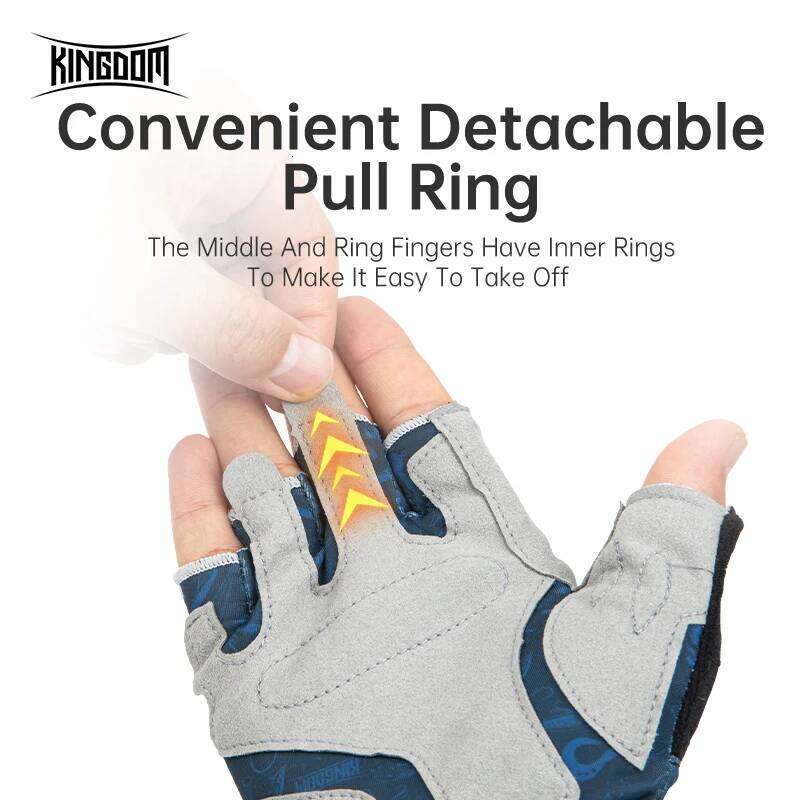 Kingdom Ice Lycra Fabric Anti-slip Fishing Gloves Outdoor Sports Breathable Cycling Bike Bicycle Camping Hiking Fingerless Glove XJ260202