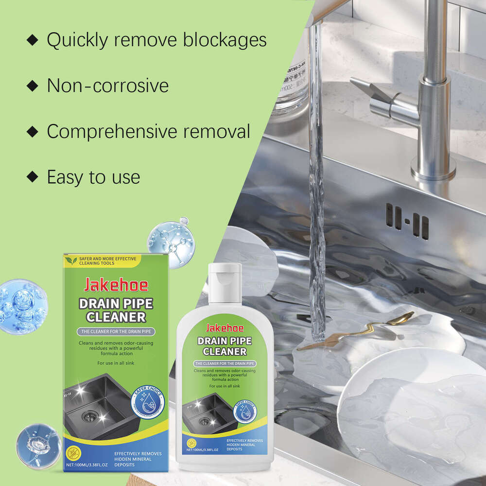 Jakehoe Sink Drain Kitchen Toilet Pipe Fast Unclogging Dissolving Cleaner S260202