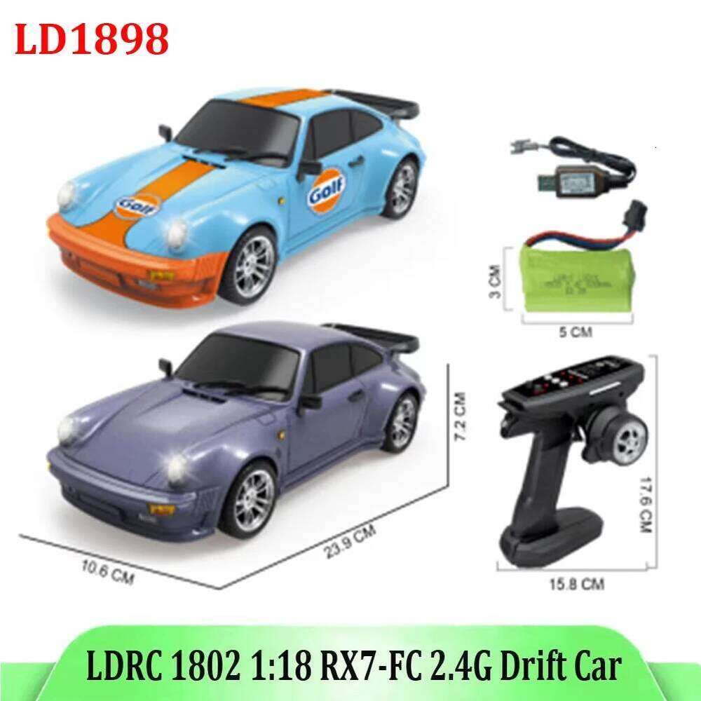 LDRC LD1898 1/18 Professional RC Drift Remote Control Car Gt 911 High-Speed Racing Boy Cars Toy Children's Gifts Y260131