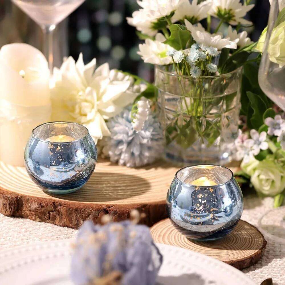 6/12 Pcs Assorted Votive Holders Mercury Tealight Candle Holder Glass Wedding Table Decorations for Home Birthday Party Y260131