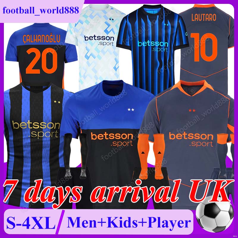 4XL InTerES Milanes 26 27 Soccer Jerseys LAUTARO FC InTers THURAM 26 27 Internazionale Milano CALHANOLGU Football Shirts BONNY football kits Men Kids Kit Socks Sets