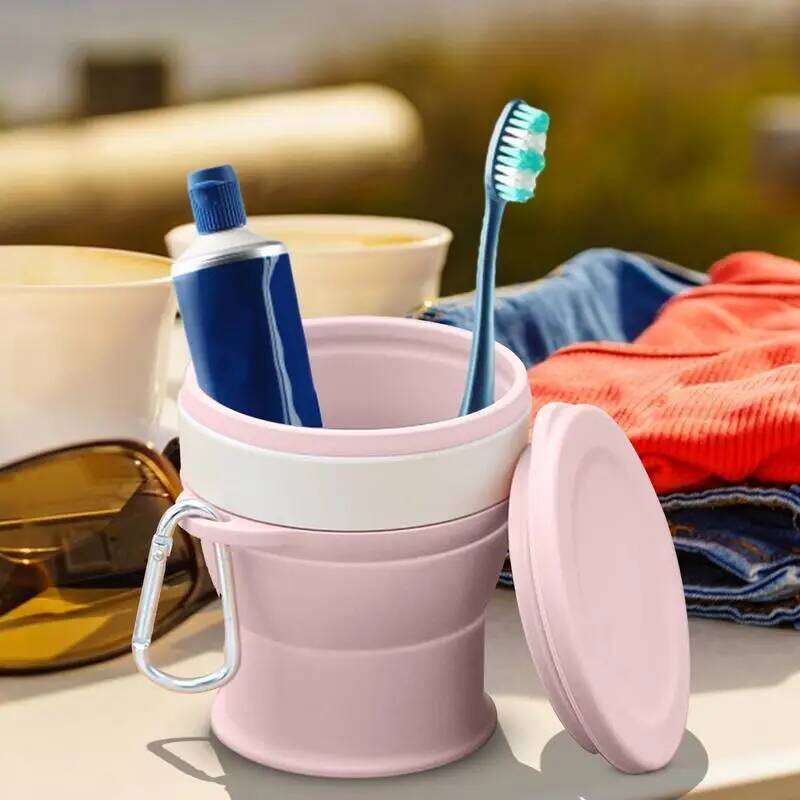 250ml Reusable Travelling Folding Camping Silicone Small Portable Mug Expandable coffee Water Pocket Cup Z260202