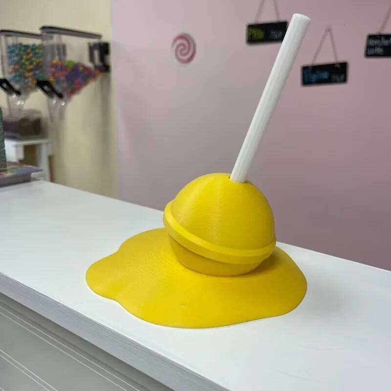 Melting Lollipop Sculpture Pencil Holder Art Crafts Desk Ornaments Home Decoration Y260202