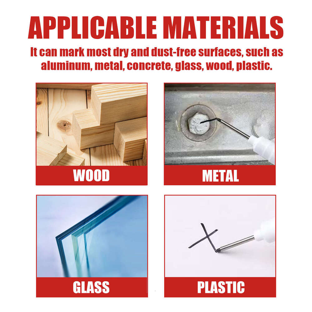 Long Head Deep Hole Wood Household Oil-Based Waterproof Quick-Drying Multi-Color Marker Pen for Woodworking S260202