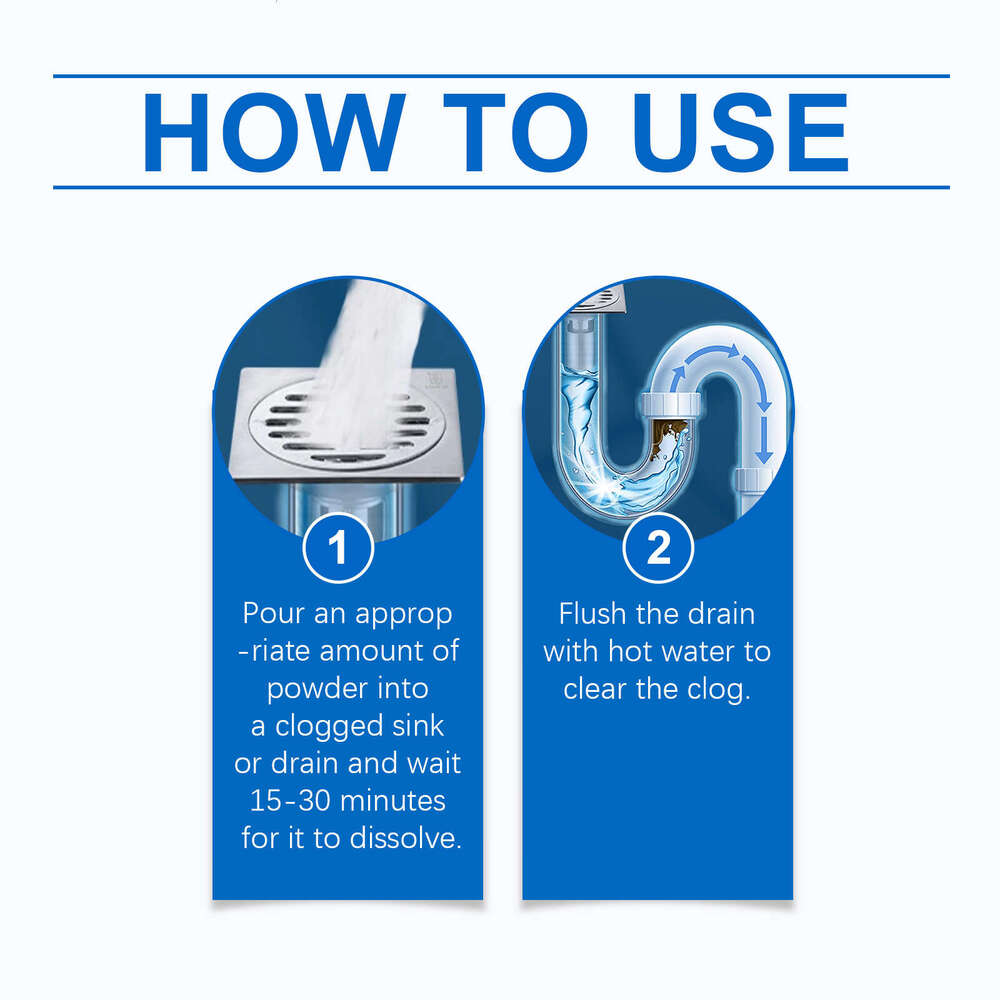 JUE FISH Bathroom Pipe Cleaning Dissolving Drain Cleaner Anti-Clogging Powder S260202