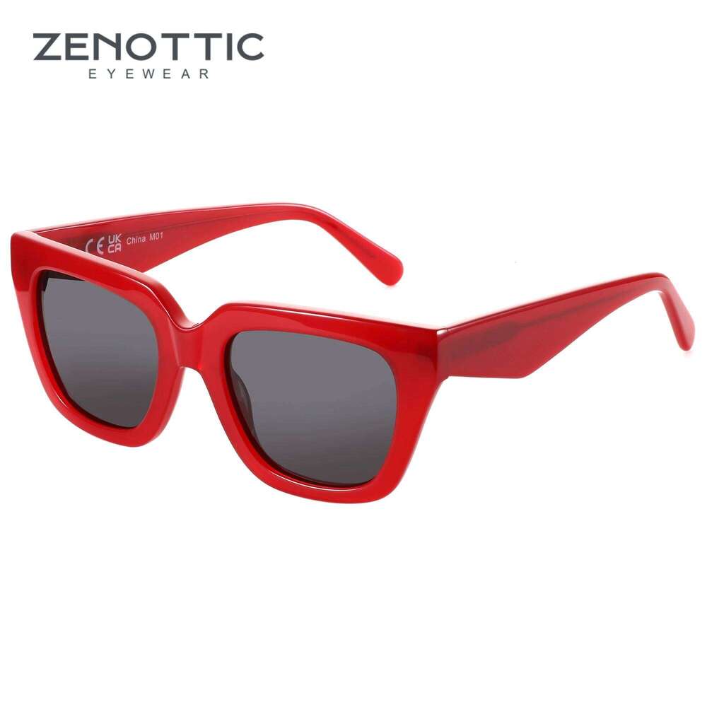 ZENOTTIC Trendy Sunglasses Polarized UV Protection For Women Square Acetate Frame Gift with Printing Butterfly Design H260202