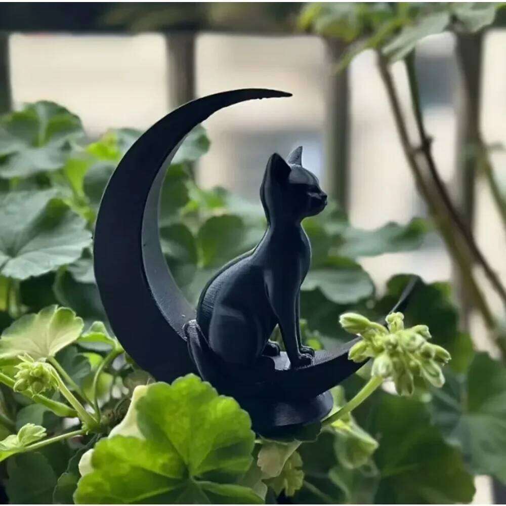 3D Printed Creative Toy Ornaments Moon Decorative Cute Cat Desktop Decoration Crafts Party Home Decor Y260202