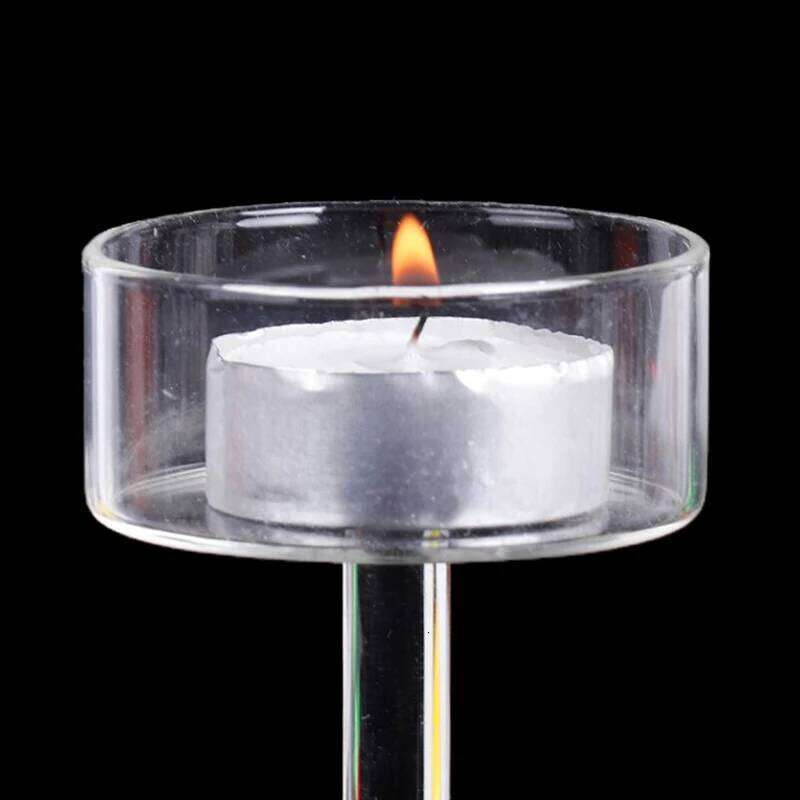 1Pc Glass Candle Holders Set Tealight Holder Home Wedding Stand Bar Party Decor Y260131
