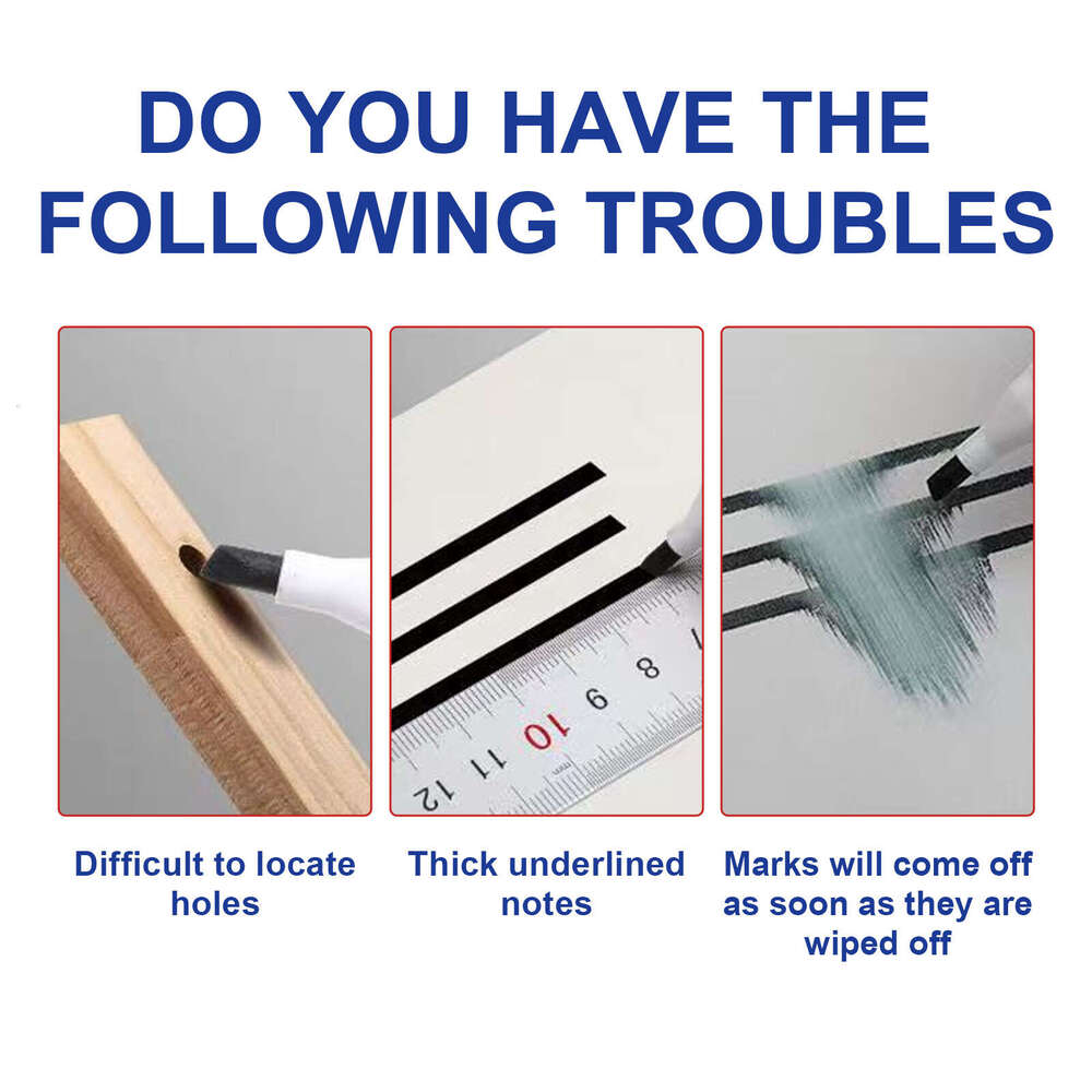 Long Head Deep Hole Wood Household Oil-Based Waterproof Quick-Drying Multi-Color Marker Pen for Woodworking S260202