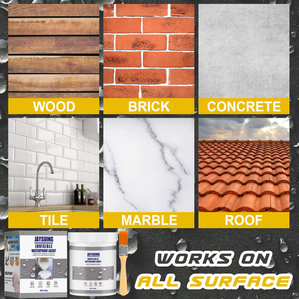 Sealant 300g with Brush for Bathroom Kitchen Exterior Wall No Brick Breaking Leak Repair Coating Waterproof Glue S260202