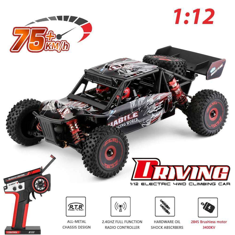75 KM/H WLtoys 124016 V8 RC Car Brushless 4WD Electric High Speed Off-Road Remote Control Drift Rc Cars for Adults Toys Y260131