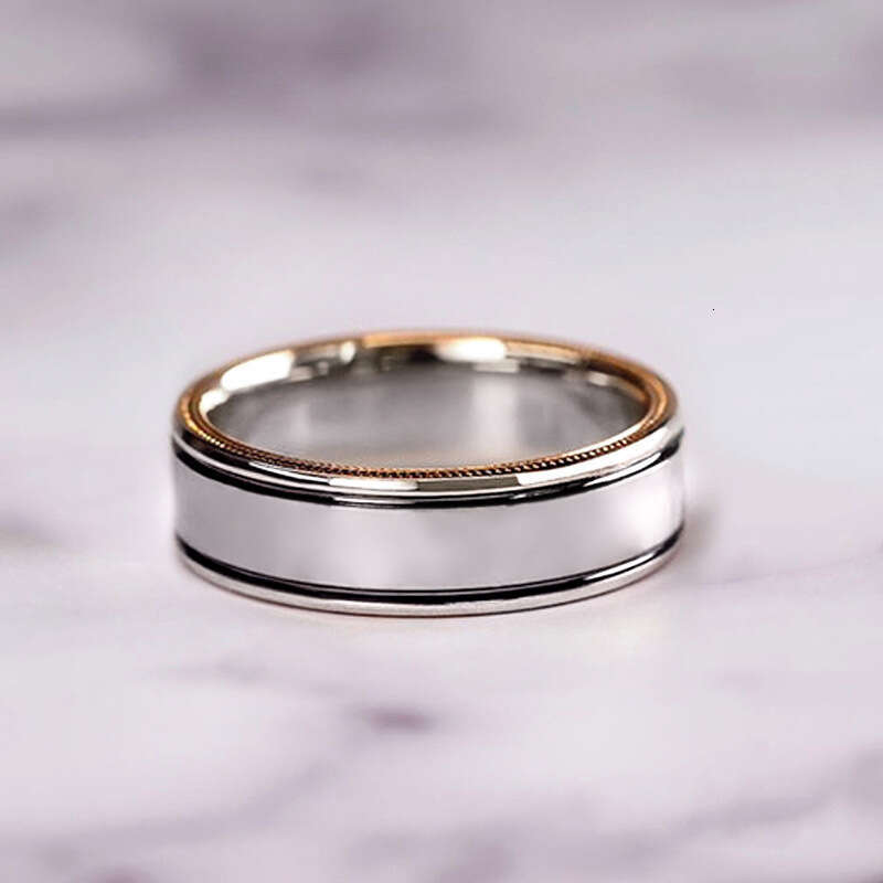 Three piece set of rose &Ring gold color separation sparkling zircon ring, luxurious engagement ring for men women in Europe and America