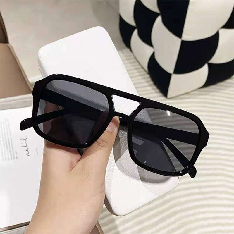 2023 Double bridge square Women Sunglasses Vintage Brand Designer Men Sun Glasses Shades Female Exaggerated oversize sunglasses H260202