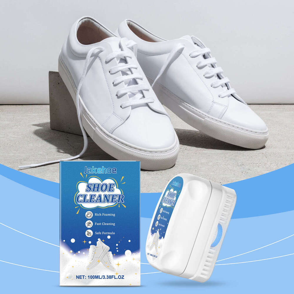 Jakehoe Sneaker White Shoes Foam Cleaner Quick Stain Removal Does Not Damage Shoe Surface with Built-in Brush S260202