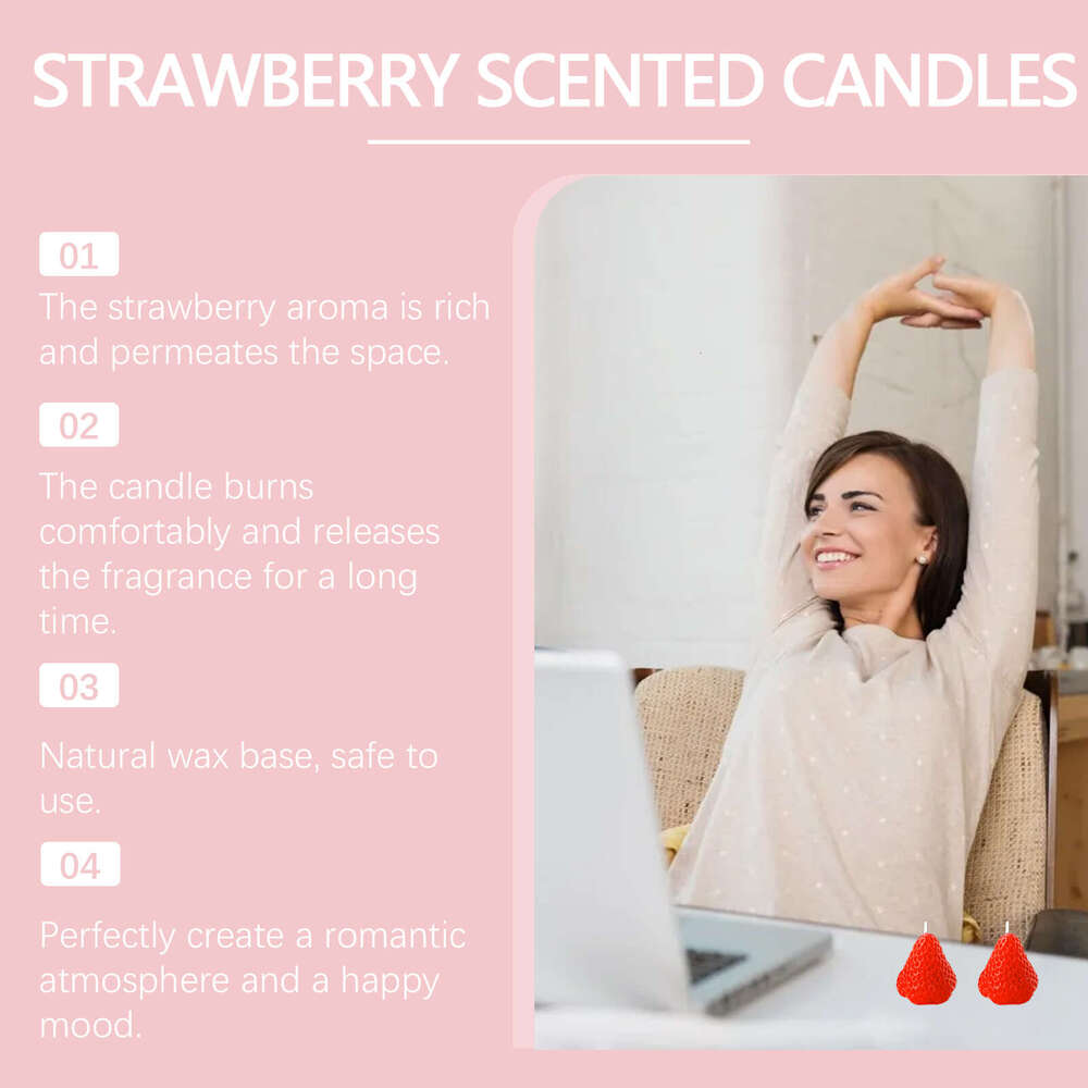 Roxelis Strawberry Candle Adds a Touch of Warmth and Romance Ins New Year's Day High-Value Decoration Birthday Gift Souvenir S260202