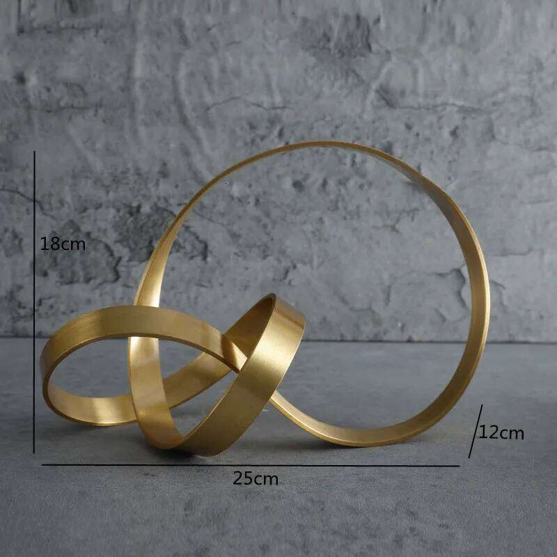 Creative Gold Crafts Knot Golden Line Hollow Out Metal Figurine Winding Rope Decorative Figurines Home Decoration Accessories Y260202