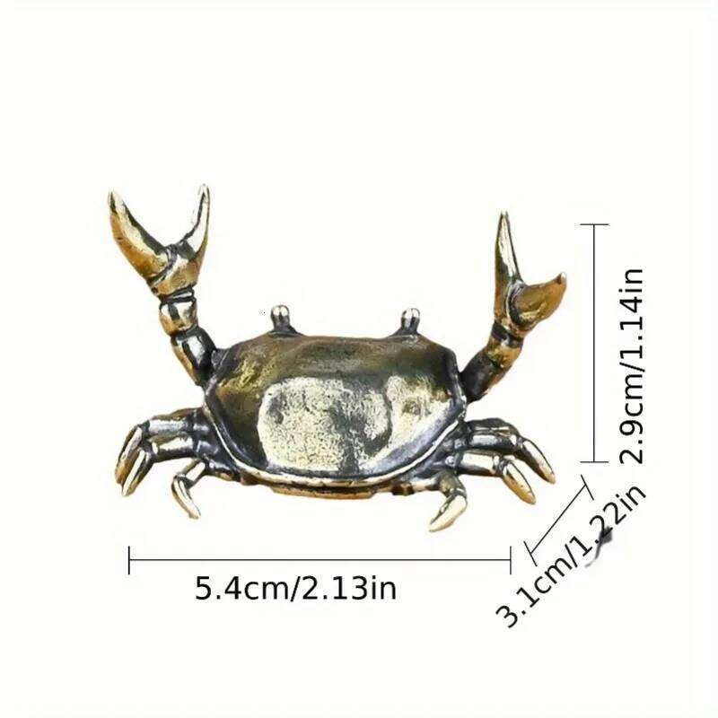 Pure Brass Crab Figurines Animal Statue Miniatures Copper Ornaments Office Desk Decoration Crafts Home Decor Nordic 1pcs Y260202
