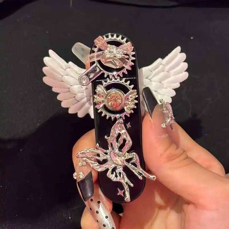 Original Handmade Gear Windproof Angel Goth Y2k Niche Lighter For Girls As A Gift W260202