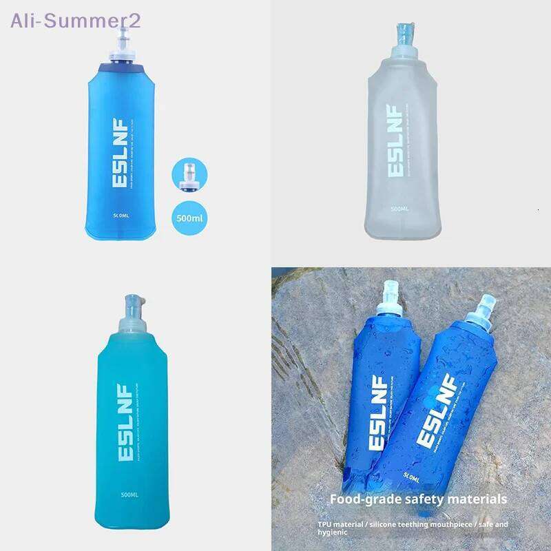 {MX} 500ml Portable Folding Bottle TPU Collapsible Soft Flask Outdoor Sport Hiking Camping Water Bladder Z260202