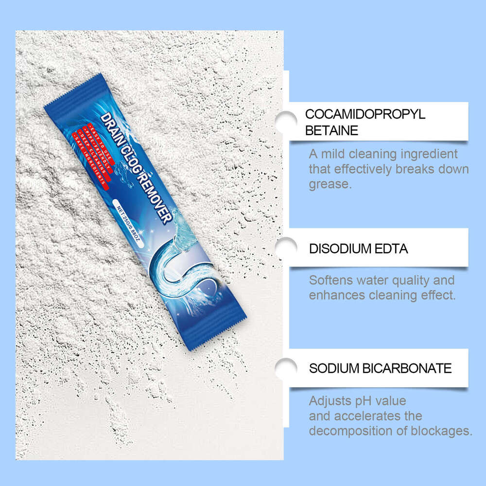 Jakehoe Pipe Cleaning Powder for Unclogging Bathroom Pipes, Toilets, Floor Drains, and Kitchen Drains S260202