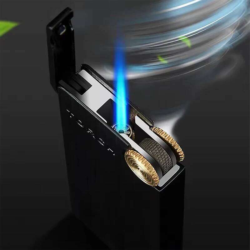Windproof Torch Grinding Wheel Cigar Spray Gun Portable Lighter Kitchen Outdoor Blue Flame Smoking Gadgets Men's Gift W260202