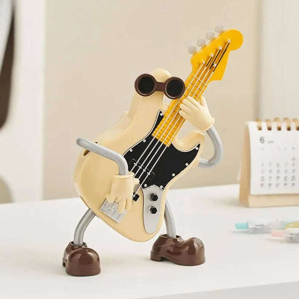 Decor Creative Abstract Ornament Guitar Statue Desktop Decoration For Bookshelf Study Living Room TV Stand Y260202