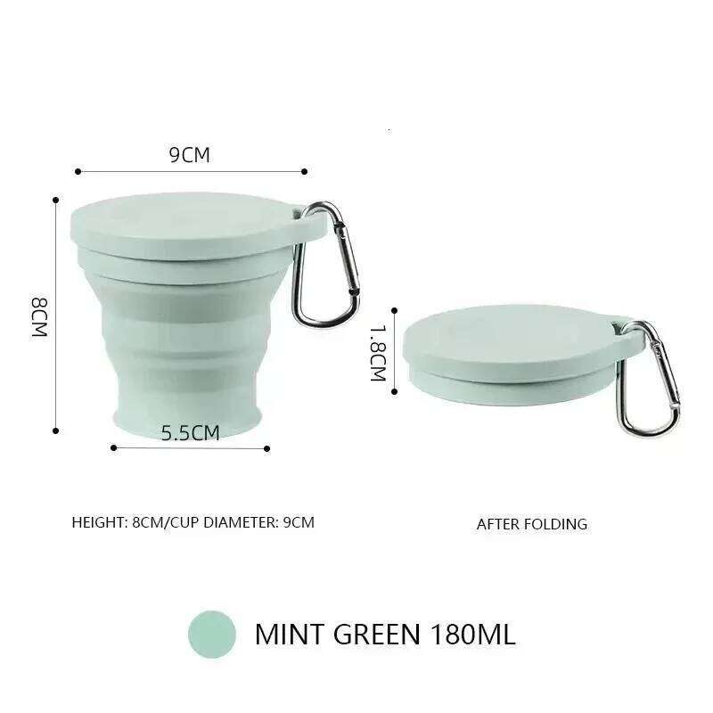 180ML Outdoors Folding with Hanging Hole Creative Water Portable Washing Fashion Travel Silicone Cup Z260202