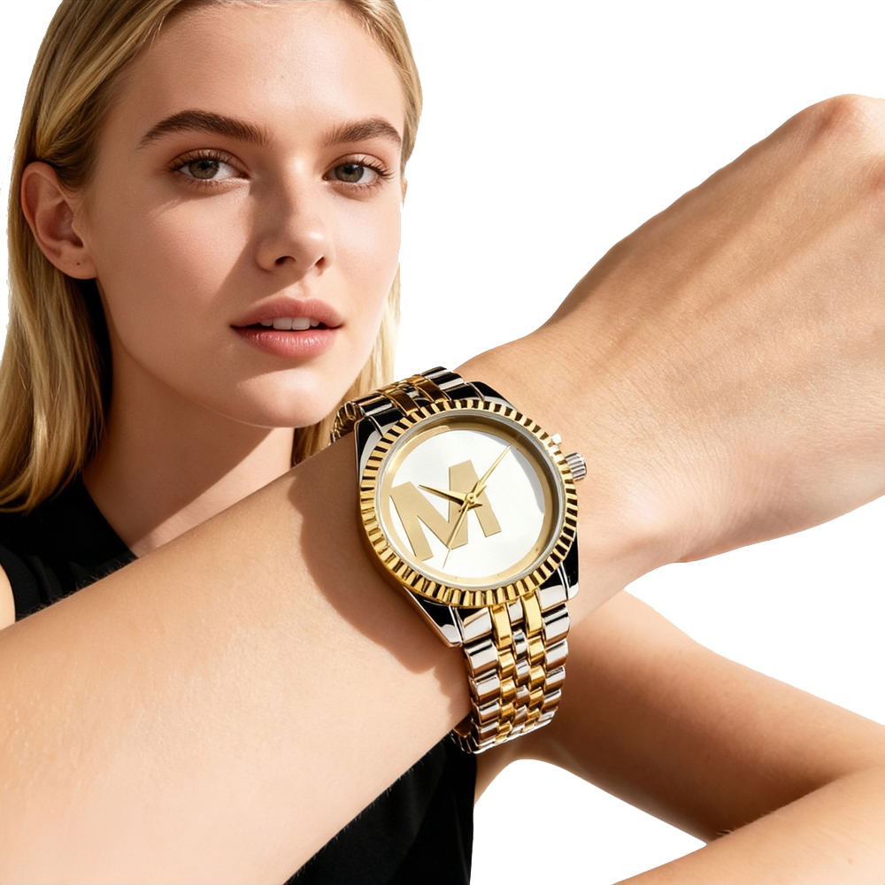 Fashion Full Brand Wrist Watch Women Girl Ladies 30mm Classical Style Steel Metal Band Quartz Luxury Clock M210